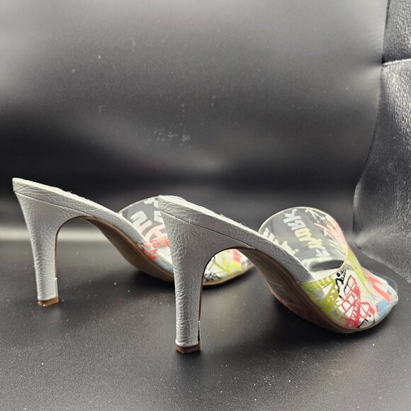DKNY Graffiti Print Clear Strap Sandals – Size 7.5 - Picture 6 of 11